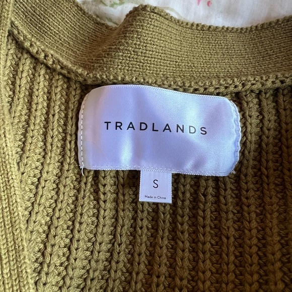 Tradlands Shelter Cotton Cardigan in Olive size small - Picture 3 of 6